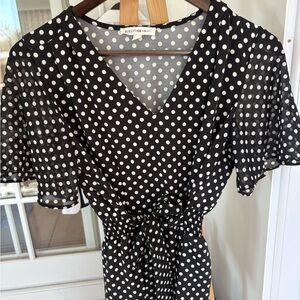 Polka Dot Peplum Top